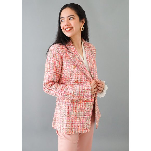 CLASSIC PINK TWEED BLAZER - Picture 1 of 10